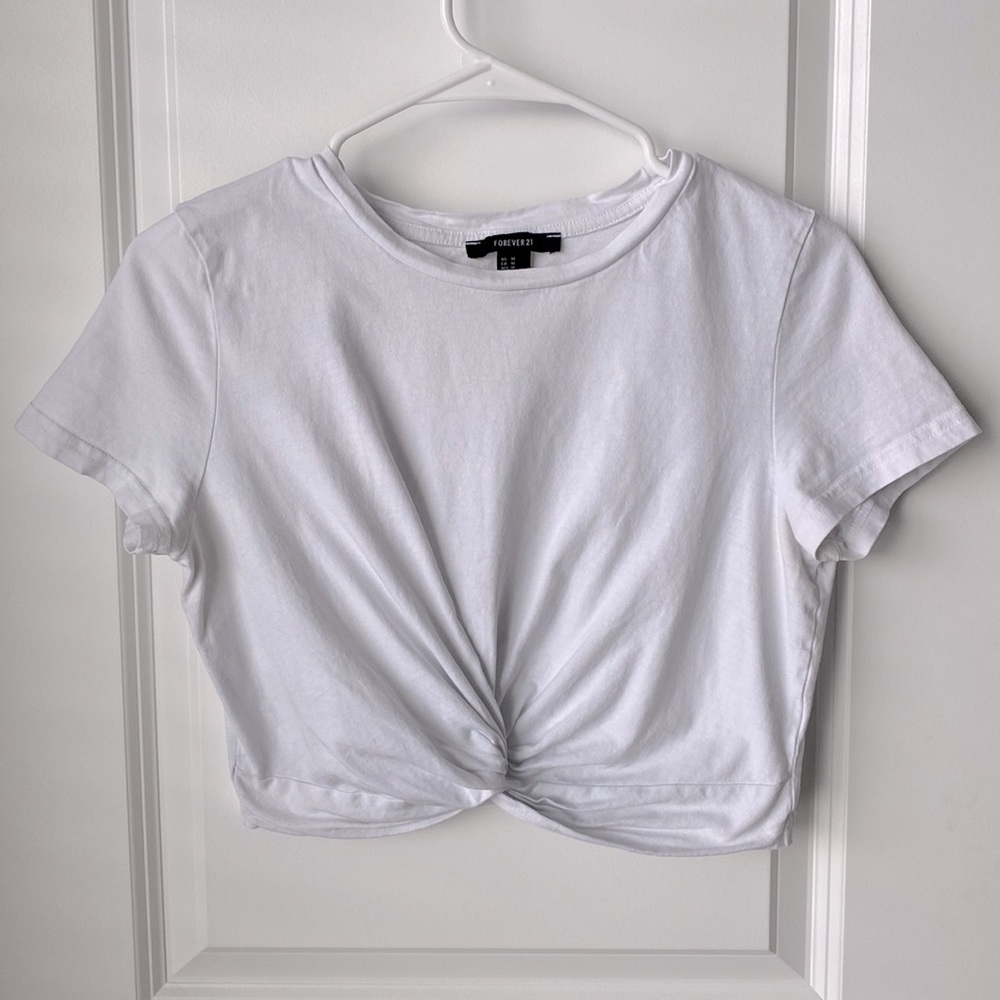 Forever21 Cropped White Tee